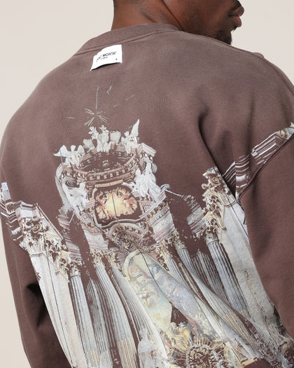 Saint Morta Divine Reverence Boxy Crewneck Brown