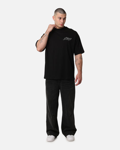 Saint Morta Veiled Mock Neck T-Shirt Black