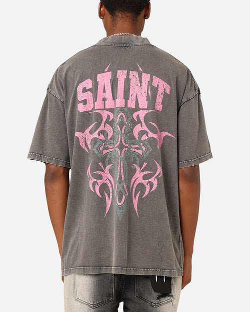 Saint Morta Wraith Crucifix T-Shirt Washed Charcoal
