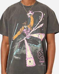 Marvel X-Men Gambit Heavyweight T-Shirt Black Wash