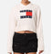 Tommy Jeans Women's TJW V-Neck Center Flag Sweater Ancient White