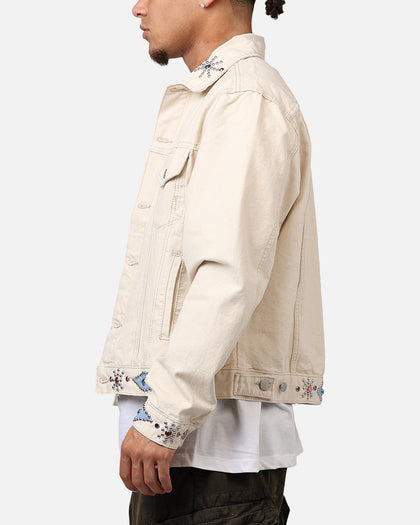 MNML Jewel Studded Trucker Jacket White