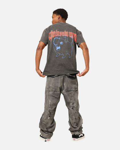 Goat Crew X Chainsaw Man Heavyweight T-Shirt Black Wash
