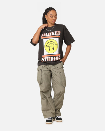 Market X Smiley Focus T-Shirt Washed Black