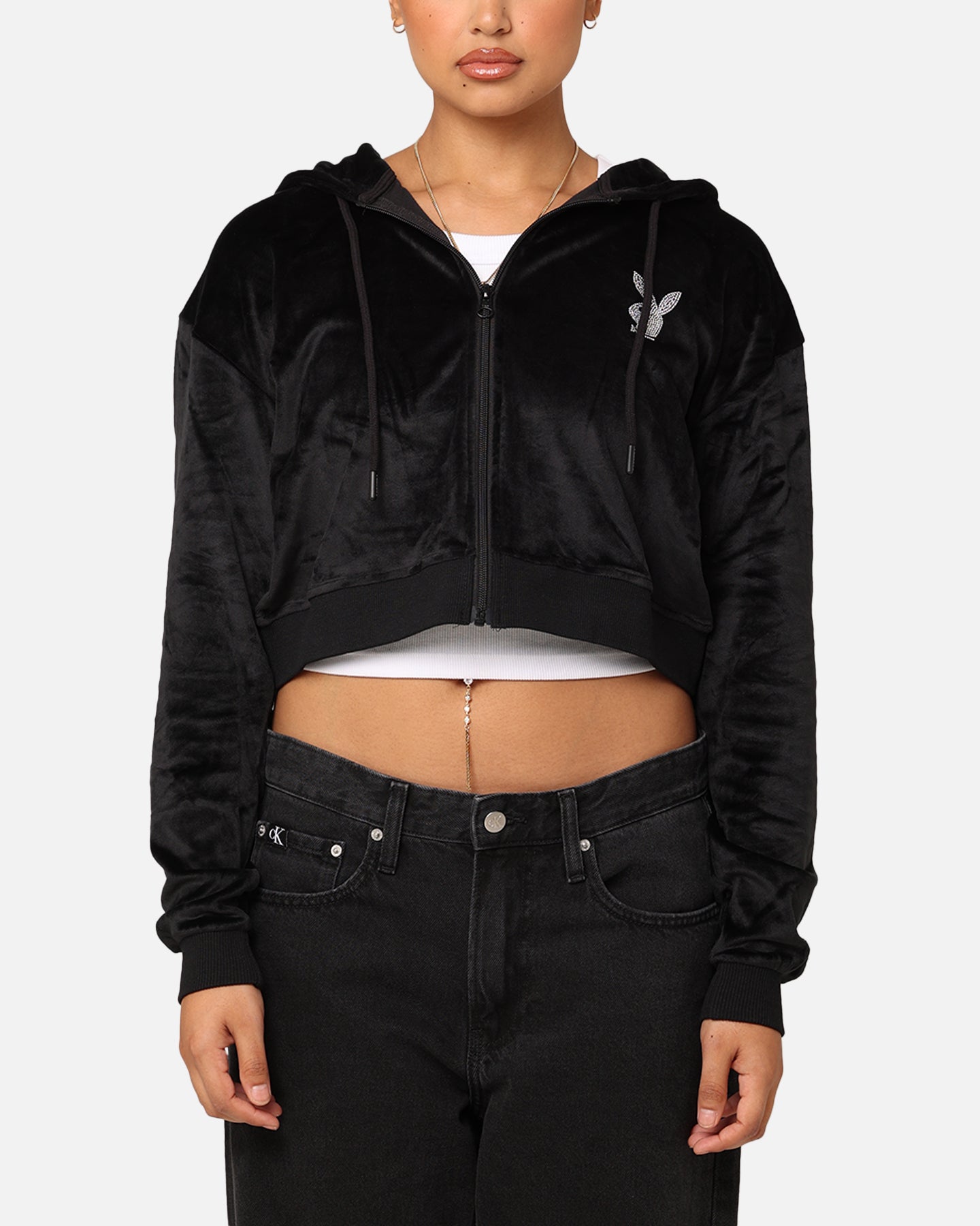 Playboy Women's Bunny O Velour Jacket Black | Culture Kings
