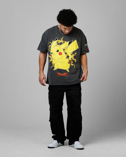 Pokémon By Loiter Pikachu Heavyweight T-Shirt Black Wash