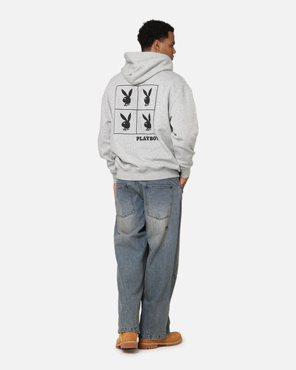 Playboy RHD Sqaured Hoodie Grey Marle