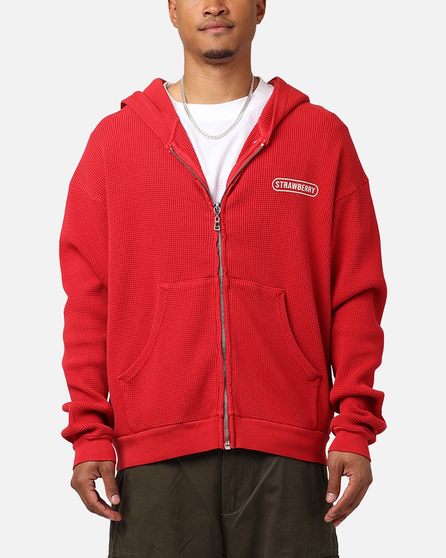 Strawberry Thermal Zip-Up Hoodie Red | Culture Kings