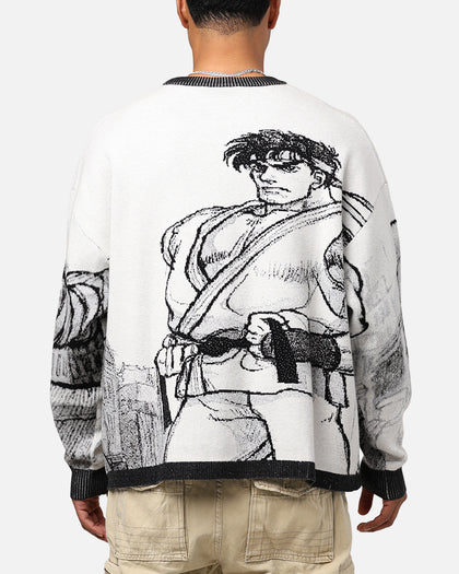 Hypland X Street Fighter Ryu Cropped Sweater White/Black