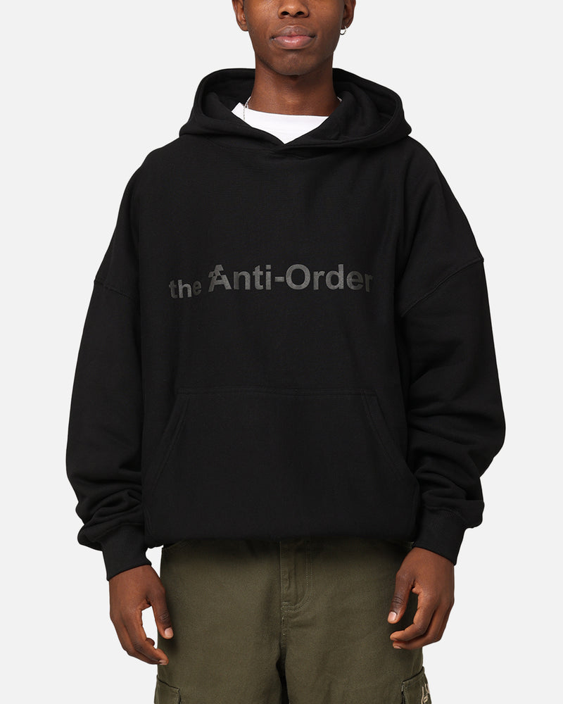 The Anti Order Logo Boxy Hoodie Black