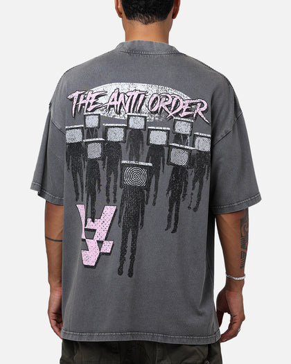 The Anti Order Brainwashed Mock T-Shirt Washed Charcoal