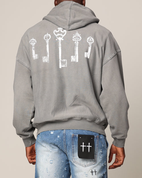 Saint Morta Skeleton Key Hoodie Washed Charcoal