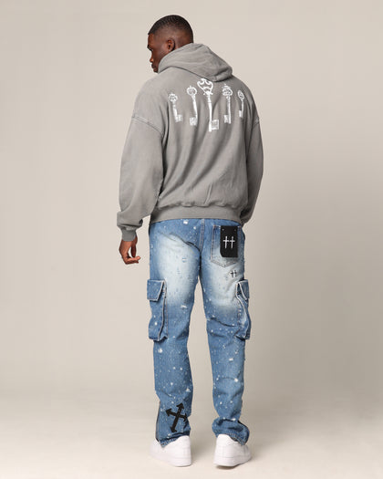 Saint Morta Skeleton Key Hoodie Washed Charcoal