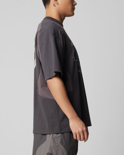 Loiter Subcultural Panel T-Shirt Charcoal