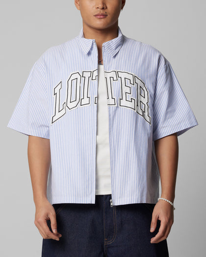 Loiter Studio Zip Shirt Blue Stripe