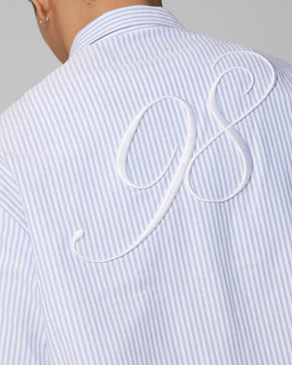 Loiter Studio Zip Shirt Blue Stripe