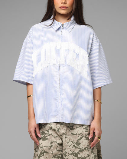Loiter Studio Zip Shirt Blue Stripe