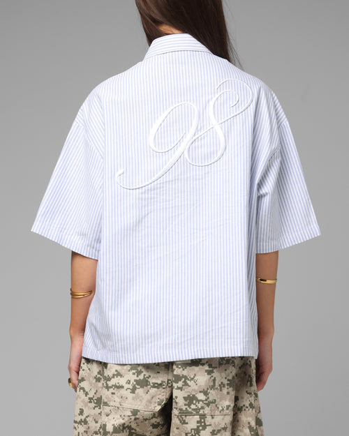 Loiter Studio Zip Shirt Blue Stripe