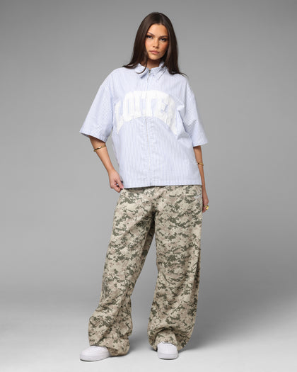 Loiter Studio Zip Shirt Blue Stripe