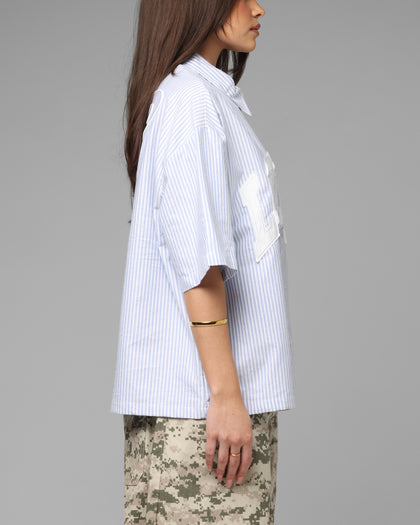 Loiter Studio Zip Shirt Blue Stripe