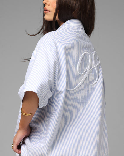 Loiter Studio Zip Shirt Blue Stripe