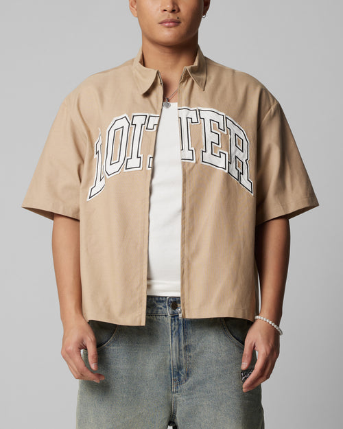 Loiter Studio Zip Shirt Oxford Tan