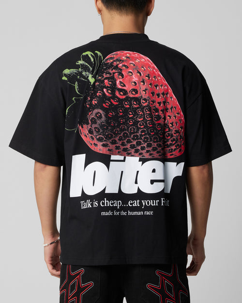Loiter Strawberry T-Shirt Black