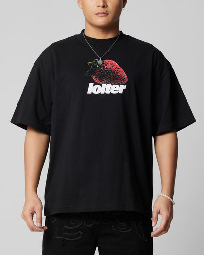 Loiter Strawberry T-Shirt Black