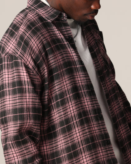Saint Morta Heron Flannel Shirt Pink/Black