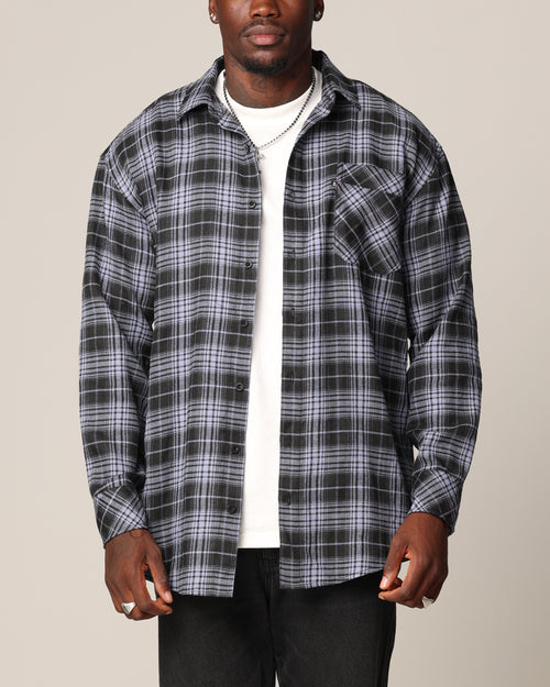 Saint Morta Heron Flannel Shirt Blue/Black