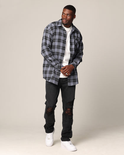Saint Morta Heron Flannel Shirt Blue/Black