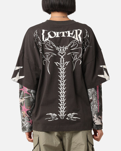 Loiter Seek N Destroy Long Sleeve T-Shirt Charcoal