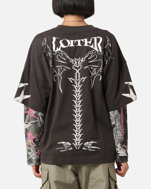 Loiter Seek N Destroy Long Sleeve T-Shirt Charcoal