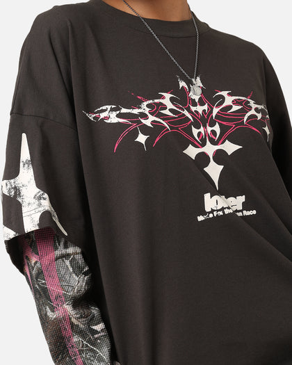 Loiter Seek N Destroy Long Sleeve T-Shirt Charcoal