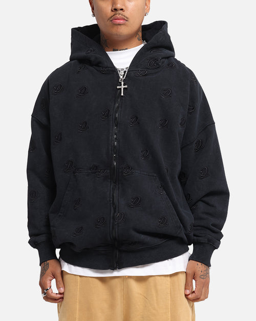 Dreamville Logo All Over Zip Hoodie Dark Grey