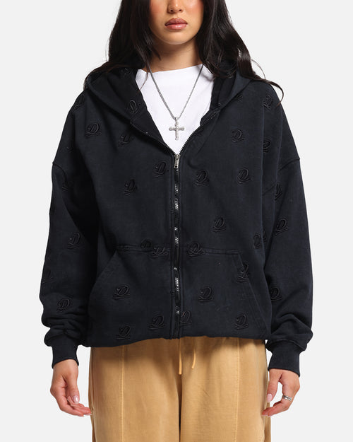 Dreamville Logo All Over Zip Hoodie Dark Grey