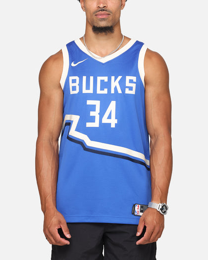 Nike Giannis Antetokounmpo Milwaukee Bucks #34 City Edition 2024/25 Nike Dri-Fit NBA Swingman Jersey Game Royal