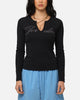 Jordan Women's Long-Sleeve Ribbed Knit Top Black/Medium Grey