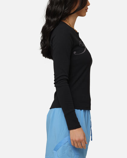 Jordan Women's Long-Sleeve Ribbed Knit Top Black/Medium Grey