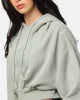 Nike Women's Sportswear Oversized Cropped Fleece Pullover Hoodie Jade Horizon