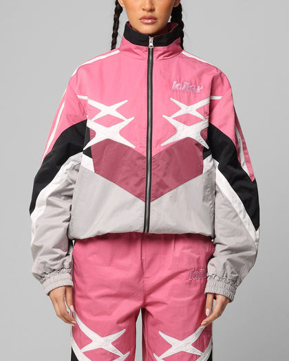 Loiter Hybrid Track Jacket Pink/Grey