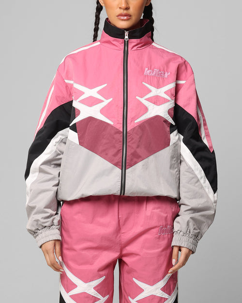Loiter Hybrid Track Jacket Pink/Grey