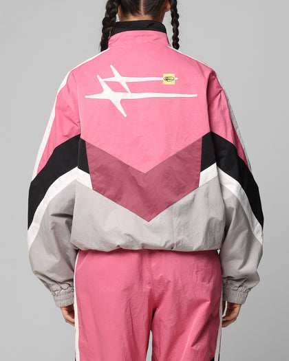 Loiter Hybrid Track Jacket Pink/Grey