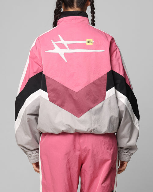 Loiter Hybrid Track Jacket Pink/Grey