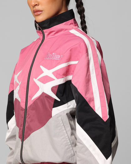 Loiter Hybrid Track Jacket Pink/Grey