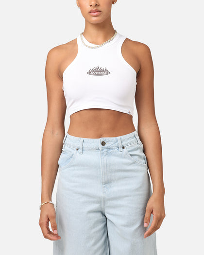 Dickies Women's Fire Boy Crop Tank White