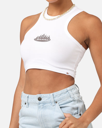Dickies Women's Fire Boy Crop Tank White