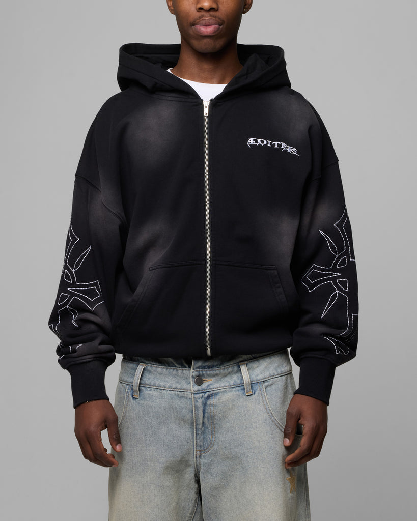 Loiter Atmosphere Full Zip Hoodie Vintage Black | Culture Kings