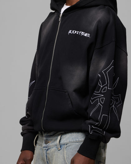 Loiter Atmosphere Full Zip Hoodie Vintage Black