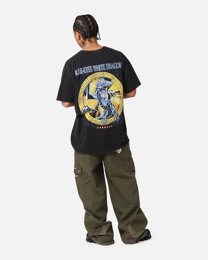 Goat Crew X Yu-Gi-Oh! Blue Eyes White Dragon T-Shirt Black Wash